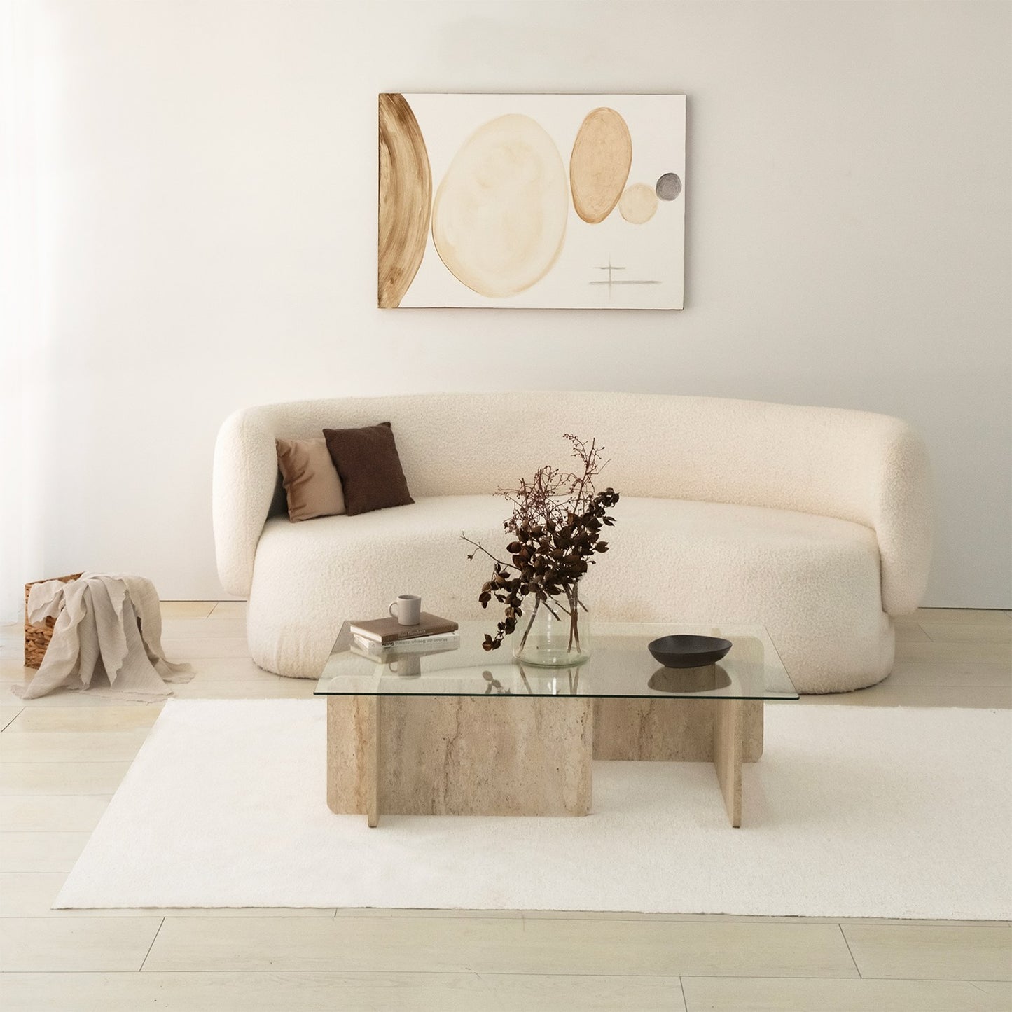 Τραπεζάκι Σαλονιού Travertine 105 x 65 x 30 εκ GR552NOS2503