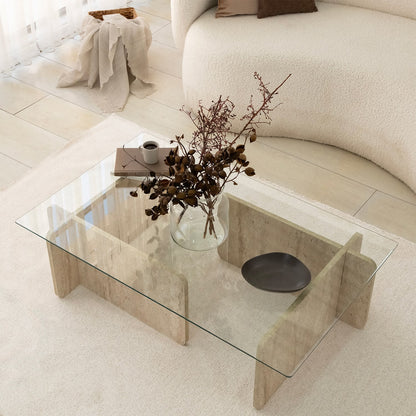 Τραπεζάκι Σαλονιού Travertine 105 x 65 x 30 εκ GR552NOS2503