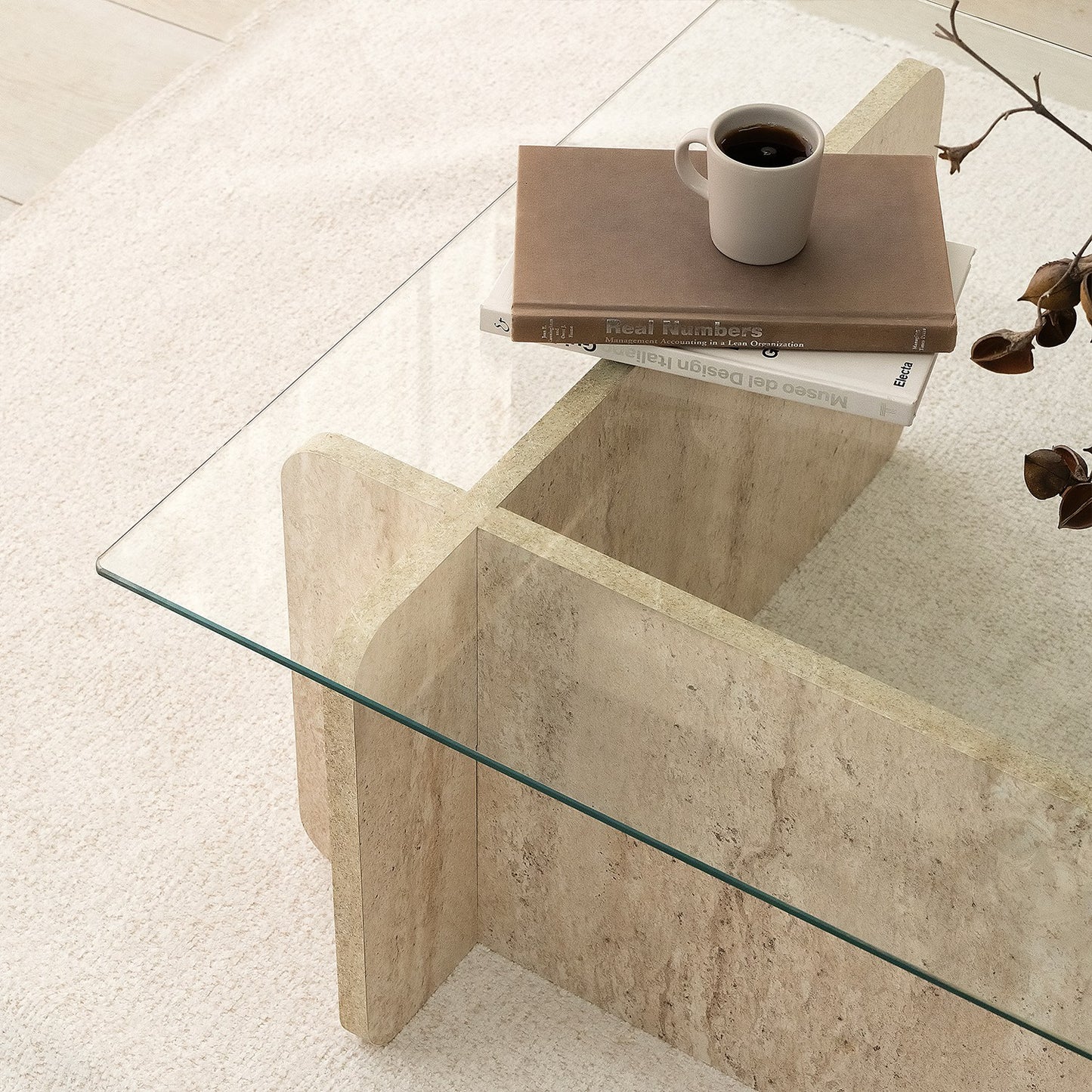 Τραπεζάκι Σαλονιού Travertine 105 x 65 x 30 εκ GR552NOS2503