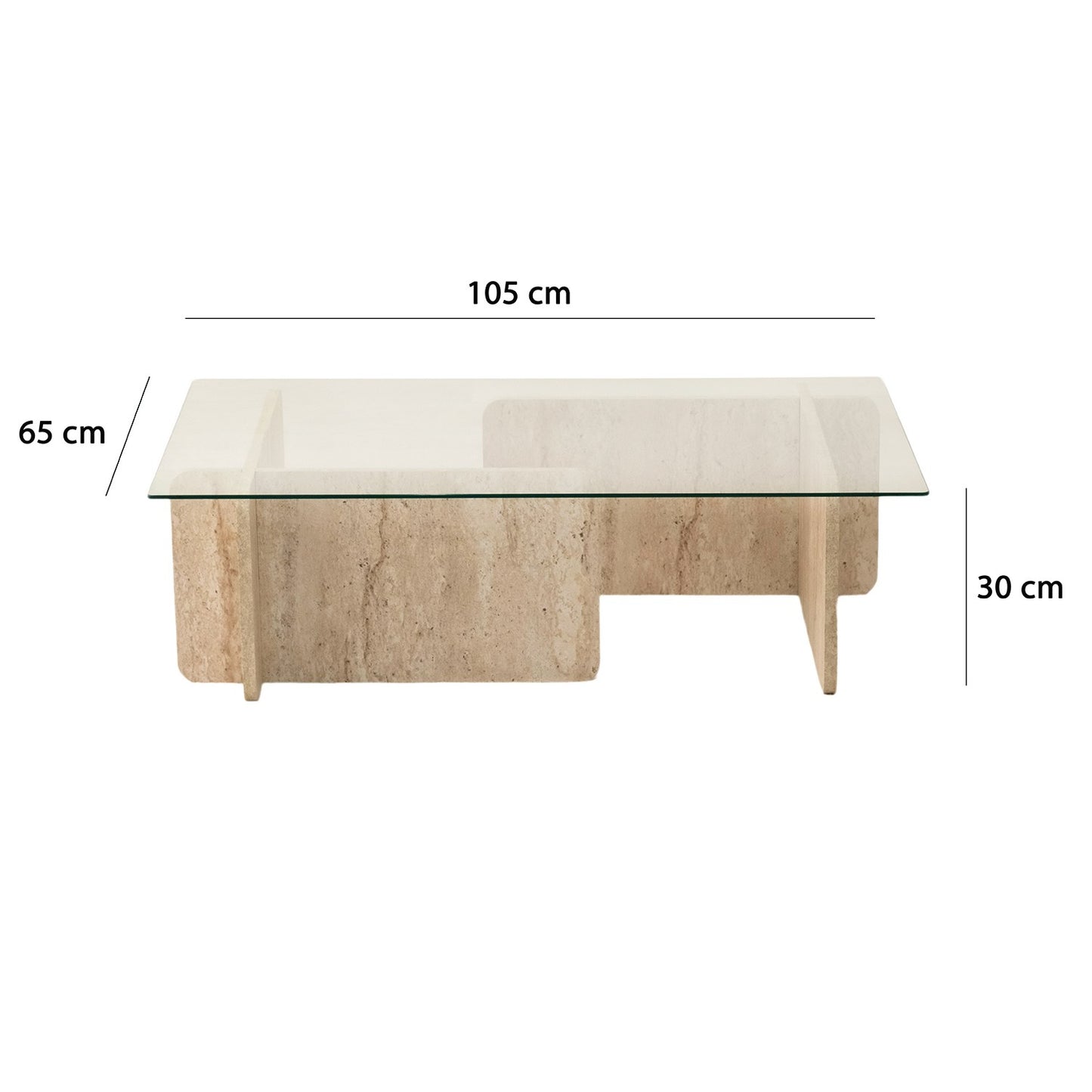 Τραπεζάκι Σαλονιού Travertine 105 x 65 x 30 εκ GR552NOS2503