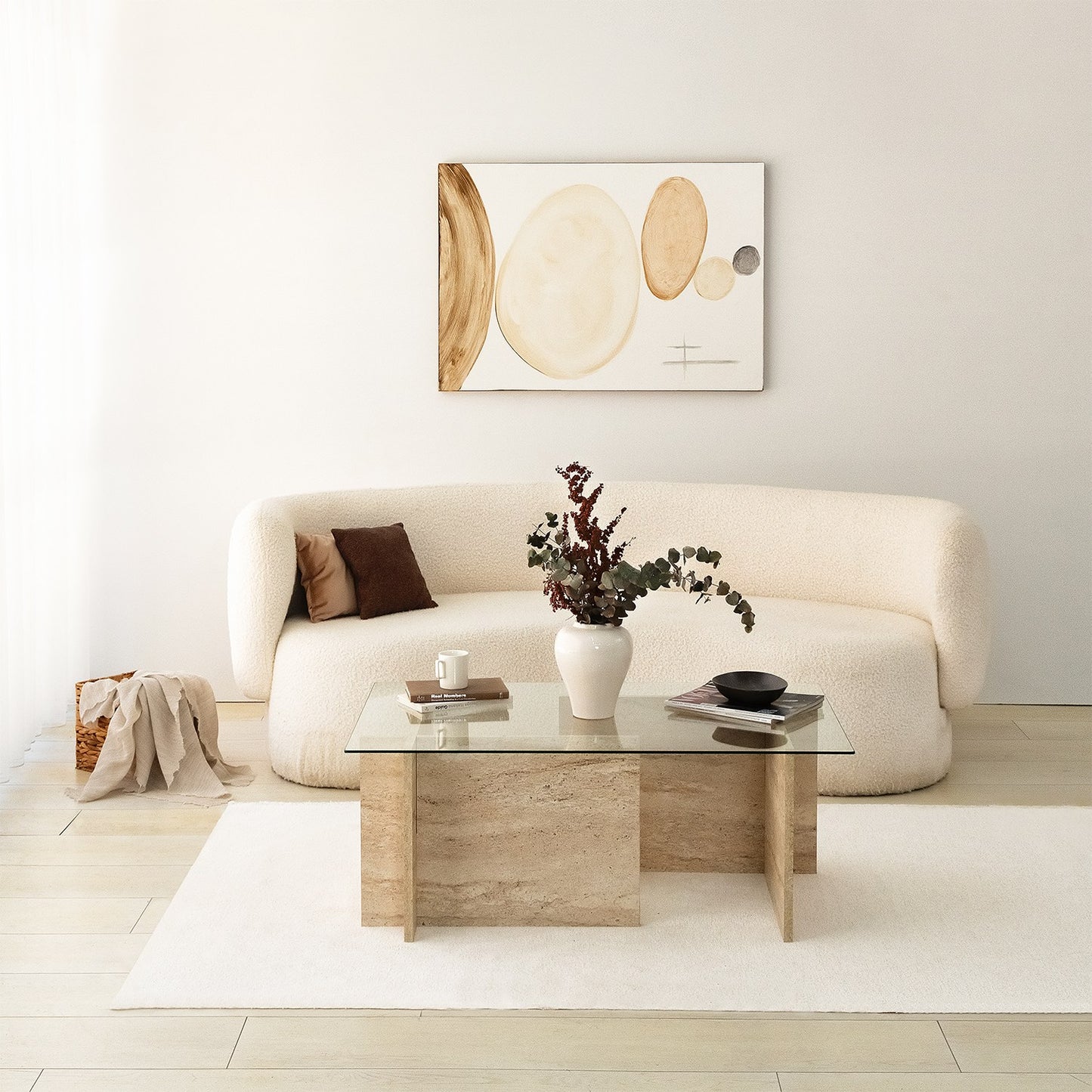 Τραπεζάκι Σαλονιού Travertine 105 x 65 x 40 εκ GR552NOS2504
