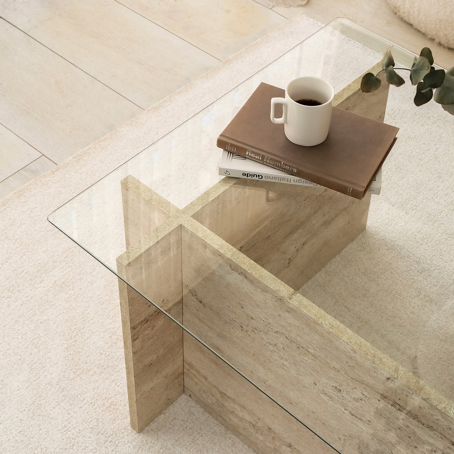 Τραπεζάκι Σαλονιού Travertine 105 x 65 x 40 εκ GR552NOS2504