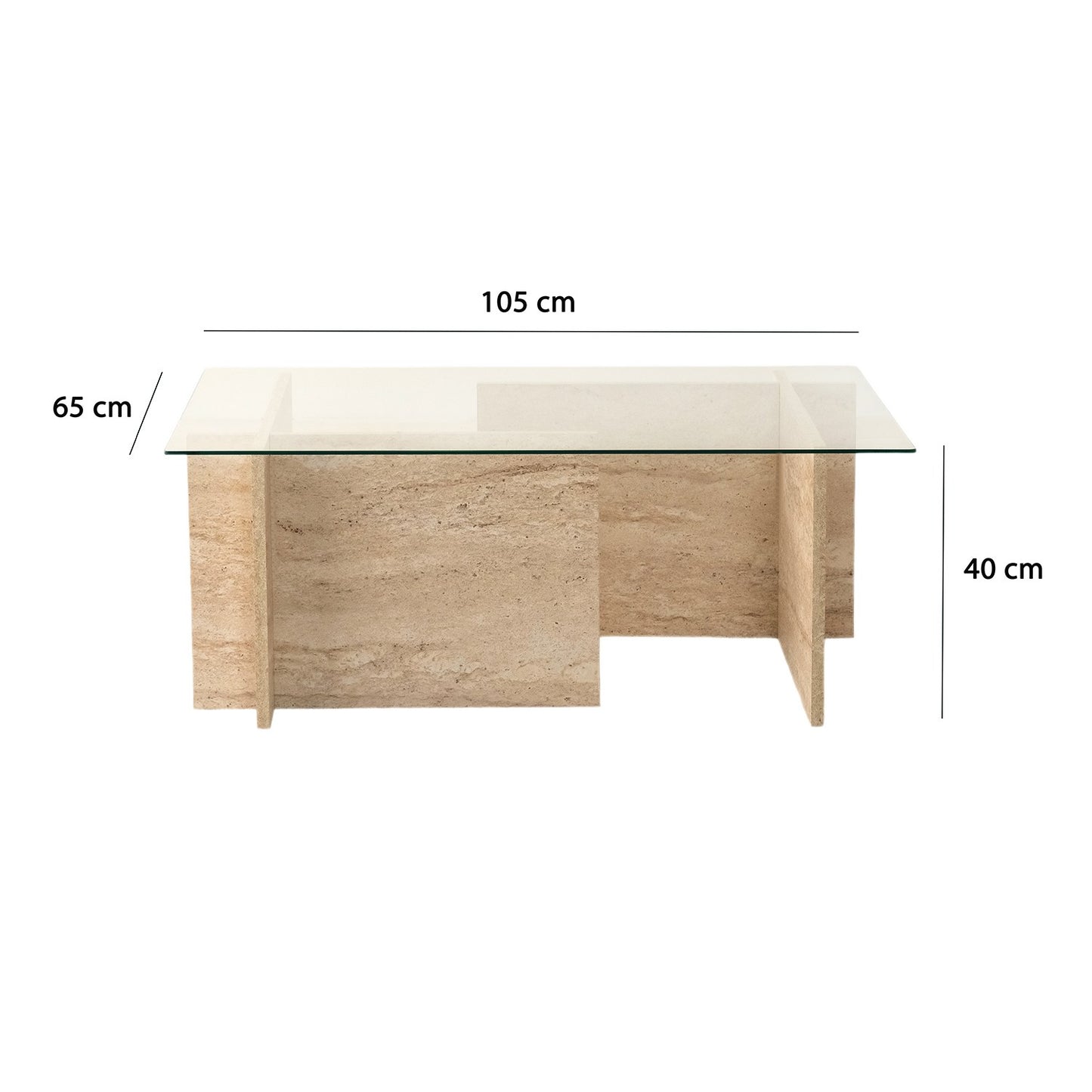 Τραπεζάκι Σαλονιού Travertine 105 x 65 x 40 εκ GR552NOS2504