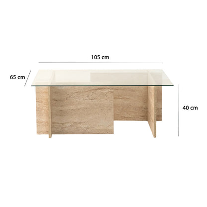 Τραπεζάκι Σαλονιού Travertine 105 x 65 x 40 εκ GR552NOS2504