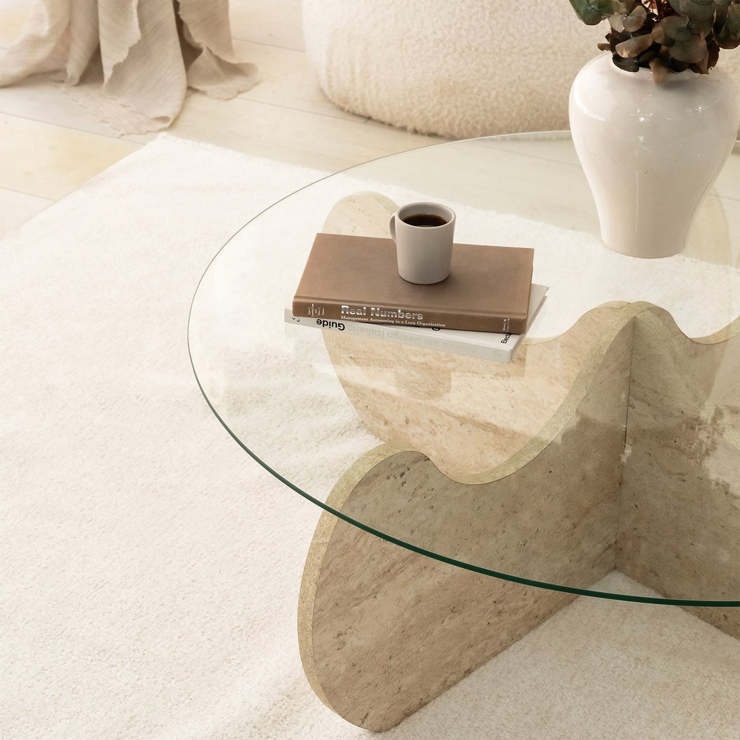 Τραπεζάκι Σαλονιού Travertine 90 εκ GR552NOS2505