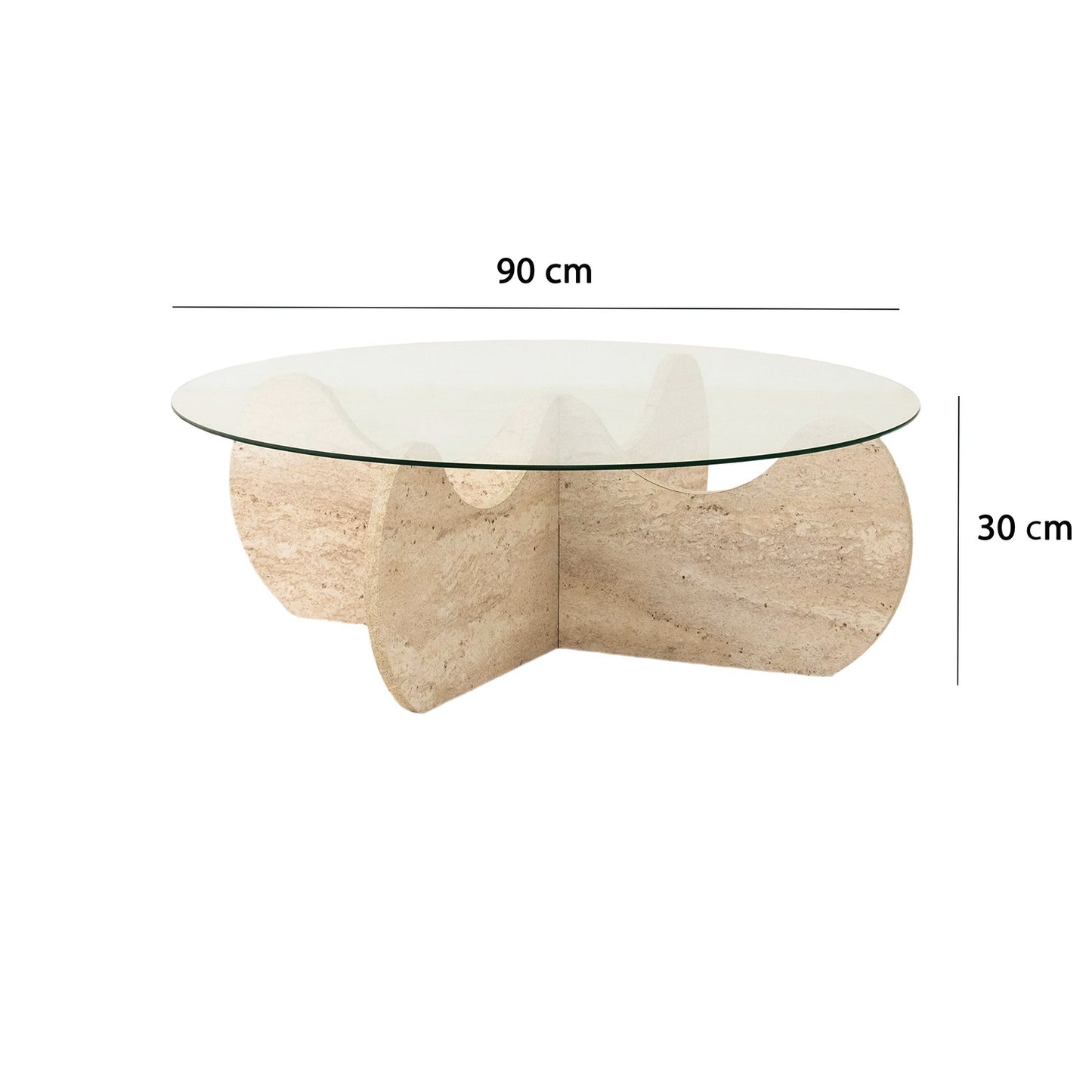 Τραπεζάκι Σαλονιού Travertine 90 εκ GR552NOS2505