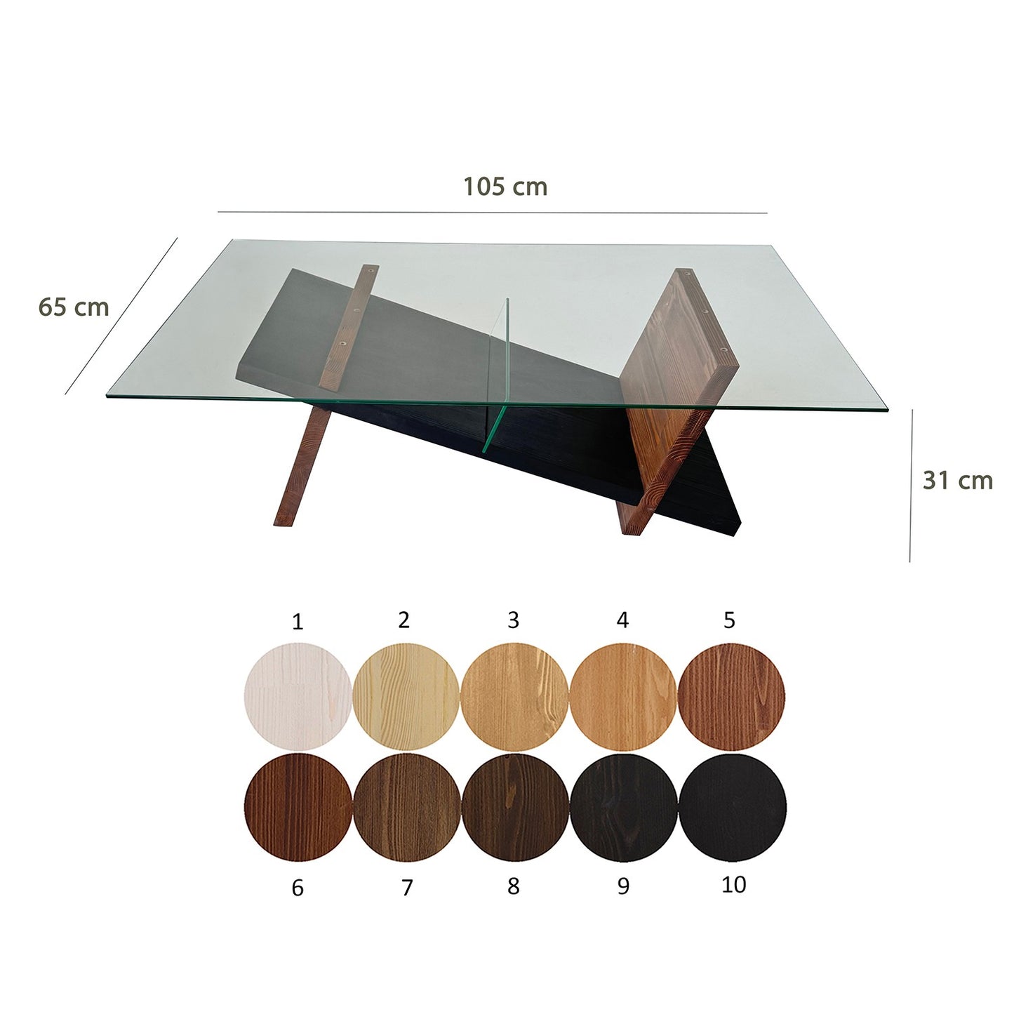 Τραπεζάκι Σαλονιού Μαύρο - Καστανιά 105 x 65 x 31 εκ GR552NOS2539