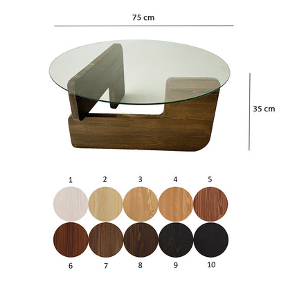 Τραπεζάκι Σαλονιού Καρυδί - Διάφανο 75 x 75 x 35 εκ GR552NOS2544