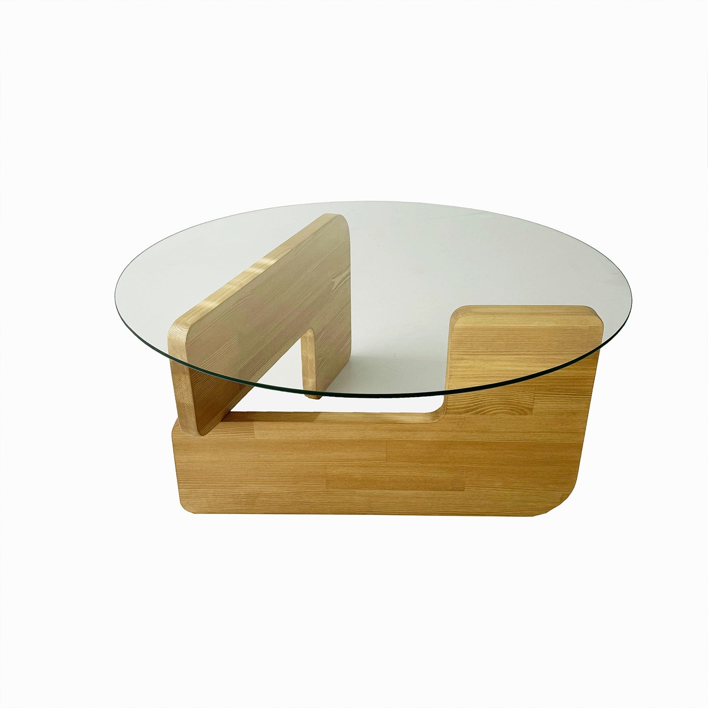 Τραπεζάκι Σαλονιού Δρυς - Διάφανο 75 x 75 x 35 εκ GR552NOS2546