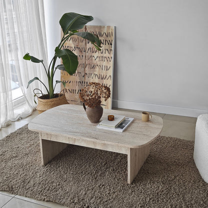 Τραπεζάκι Σαλονιού Travertine 105 x 60 x 35 εκ GR552NOS2551