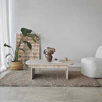 Τραπεζάκι Σαλονιού Travertine 105 x 60 x 35 εκ GR552NOS2551