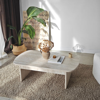 Τραπεζάκι Σαλονιού Travertine 105 x 60 x 35 εκ GR552NOS2551