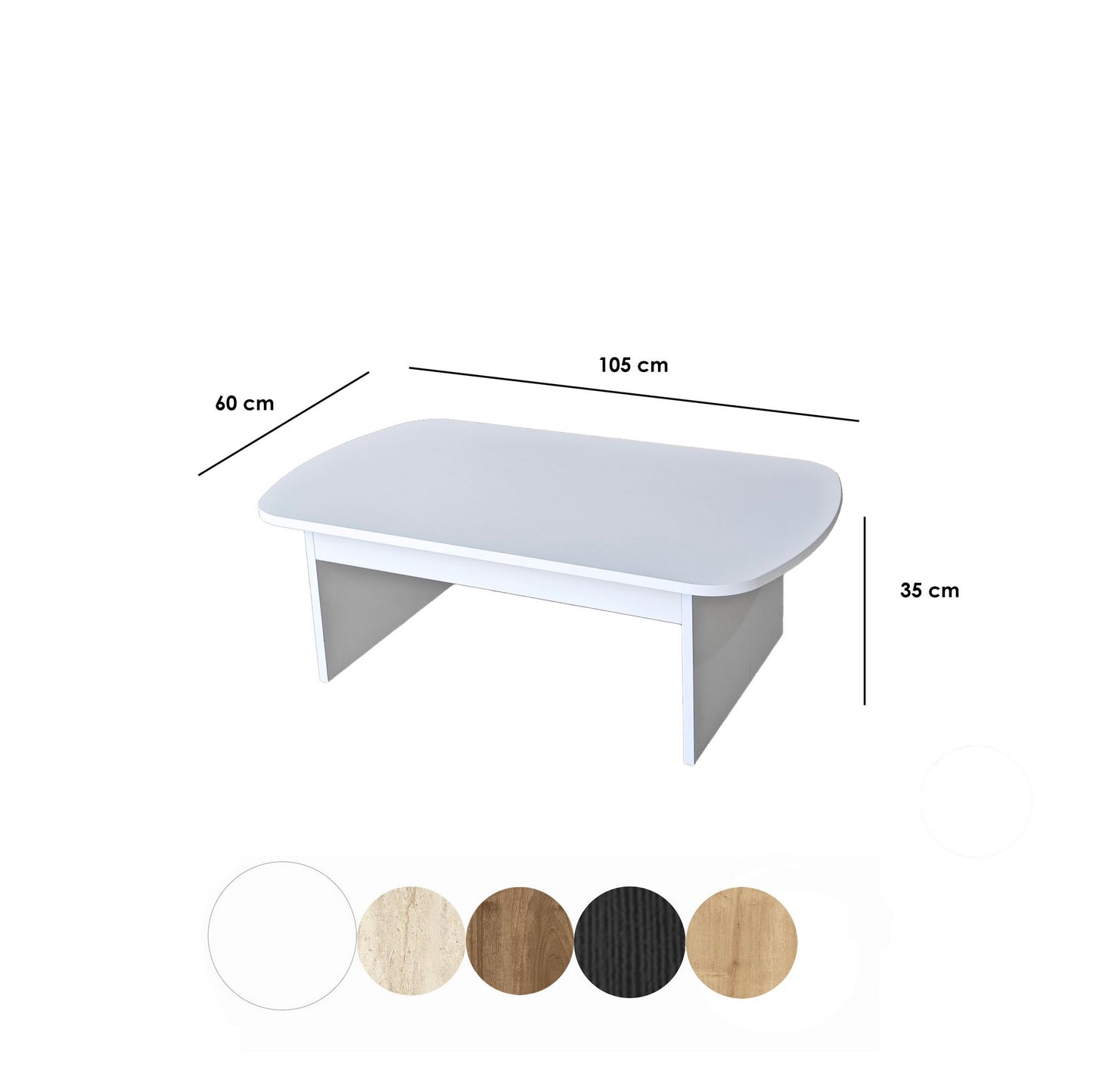 Τραπεζάκι Σαλονιού Λευκό 105 x 60 x 35 εκ GR552NOS2554