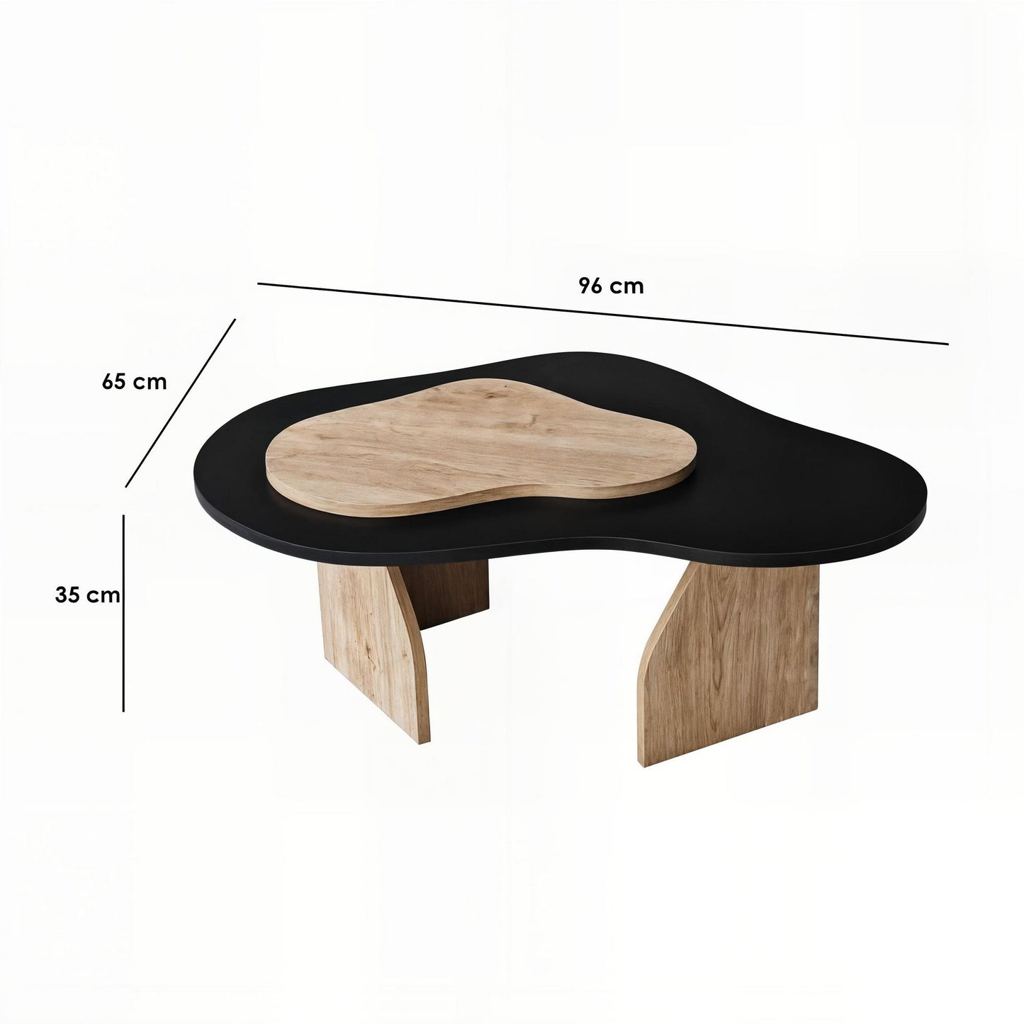 Τραπεζάκι Σαλονιού Μαύρο - Δρυς Sapphire 105 x 65 x 35 εκ GR552NOS2559