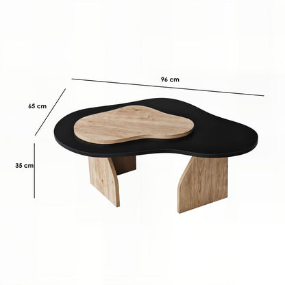 Τραπεζάκι Σαλονιού Μαύρο - Δρυς Sapphire 105 x 65 x 35 εκ GR552NOS2559
