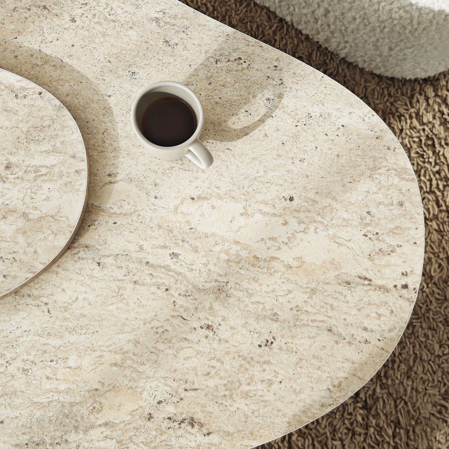Τραπεζάκι Σαλονιού Travertine 105 x 65 x 35 εκ GR552NOS2563