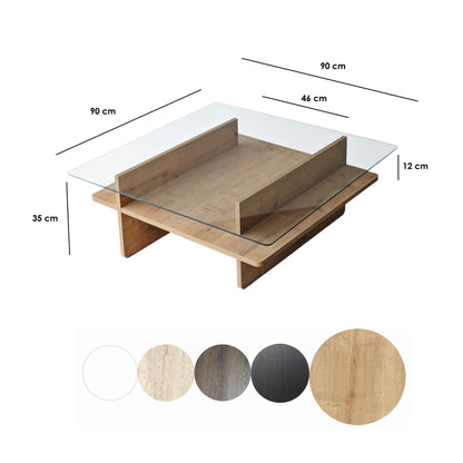 Τραπεζάκι Σαλονιού Sapphire - Διάφανο 90 x 90 x 35 εκ GR552NOS2567