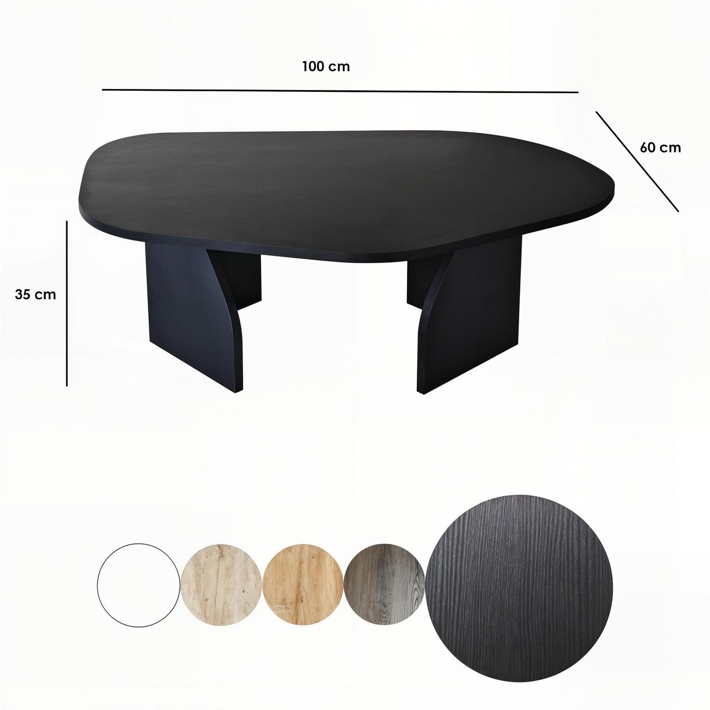 Τραπεζάκι Σαλονιού Μαύρο 100 x 60 x 35 εκ GR552NOS2571