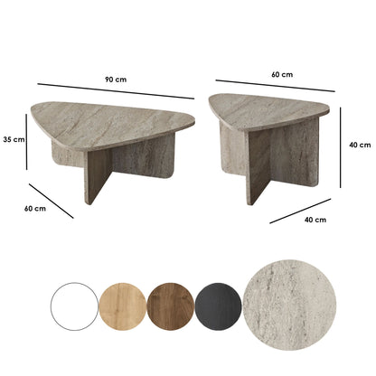 Τραπεζάκι Σαλονιού Set Travertine 90 x 60 x 35 εκ GR552NOS2575