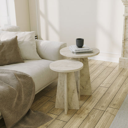 Τραπεζάκι Σαλονιού Set Travertine 40 x 40 x 50 εκ GR552NOS2581