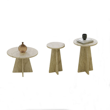 Τραπεζάκι Σαλονιού Set Travertine 60 x 60 x 40 εκ GR552NOS2582