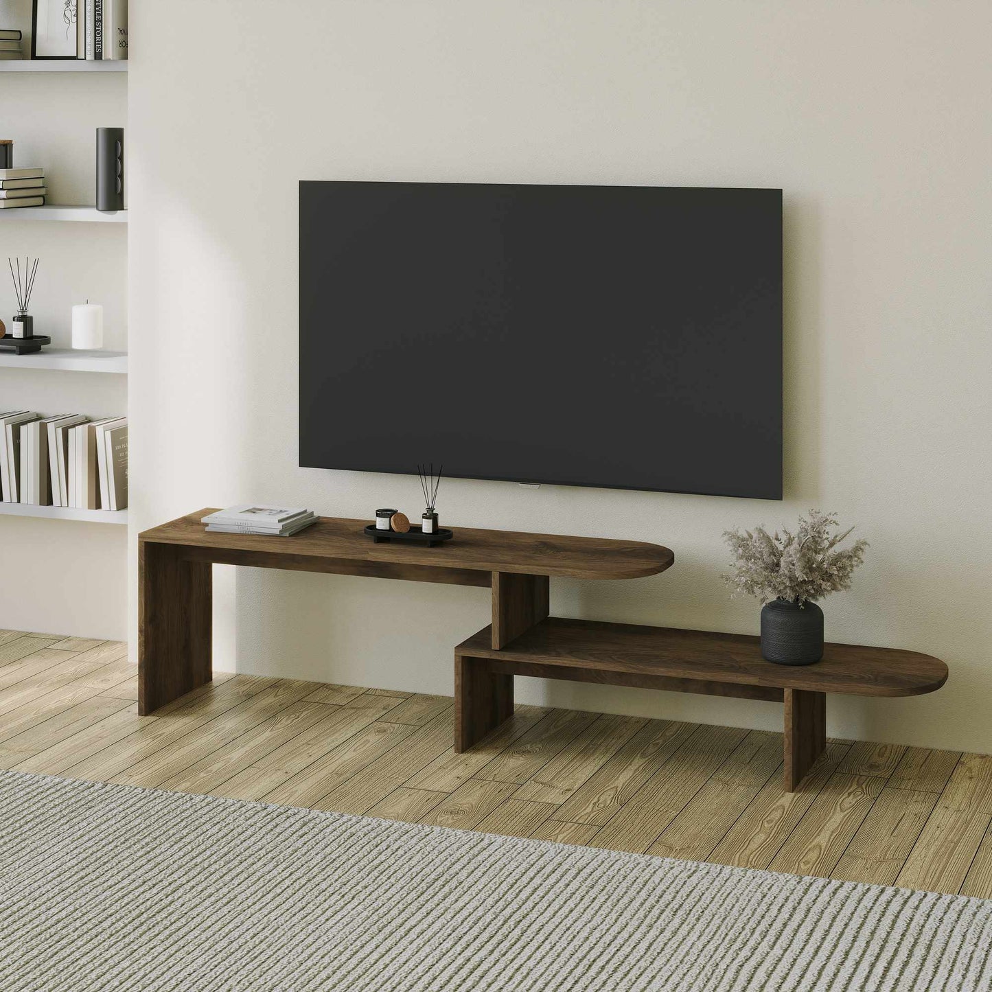 Έπιπλο Τηλεόρασης TV Βάση Σύνθεση Καρυδί | 552NOS2595