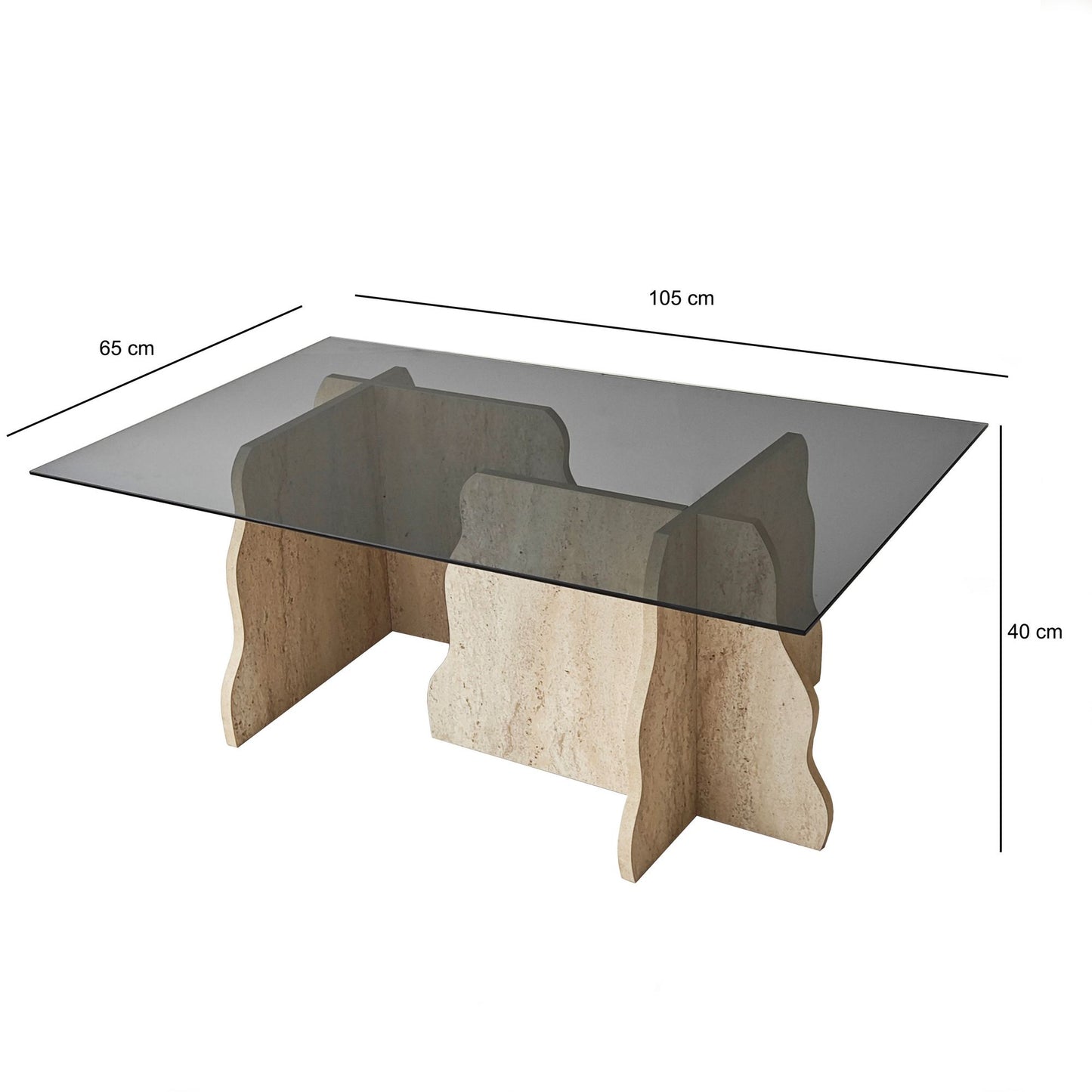 Τραπεζάκι Σαλονιού Travertine - Καπνιστό 105 x 65 x 40 εκ GR552NOS2597