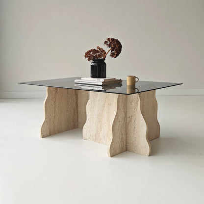 Τραπεζάκι Σαλονιού Travertine - Καπνιστό 105 x 65 x 40 εκ GR552NOS2597