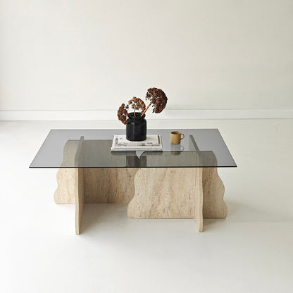 Τραπεζάκι Σαλονιού Travertine - Καπνιστό 105 x 65 x 40 εκ GR552NOS2597