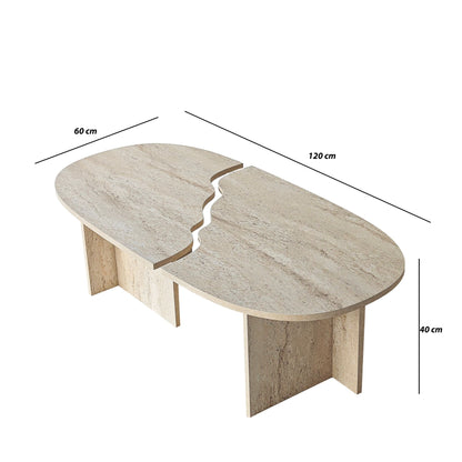 Τραπεζάκι Σαλονιού Travertine 120 x 60 x 38 εκ GR552NOS2598