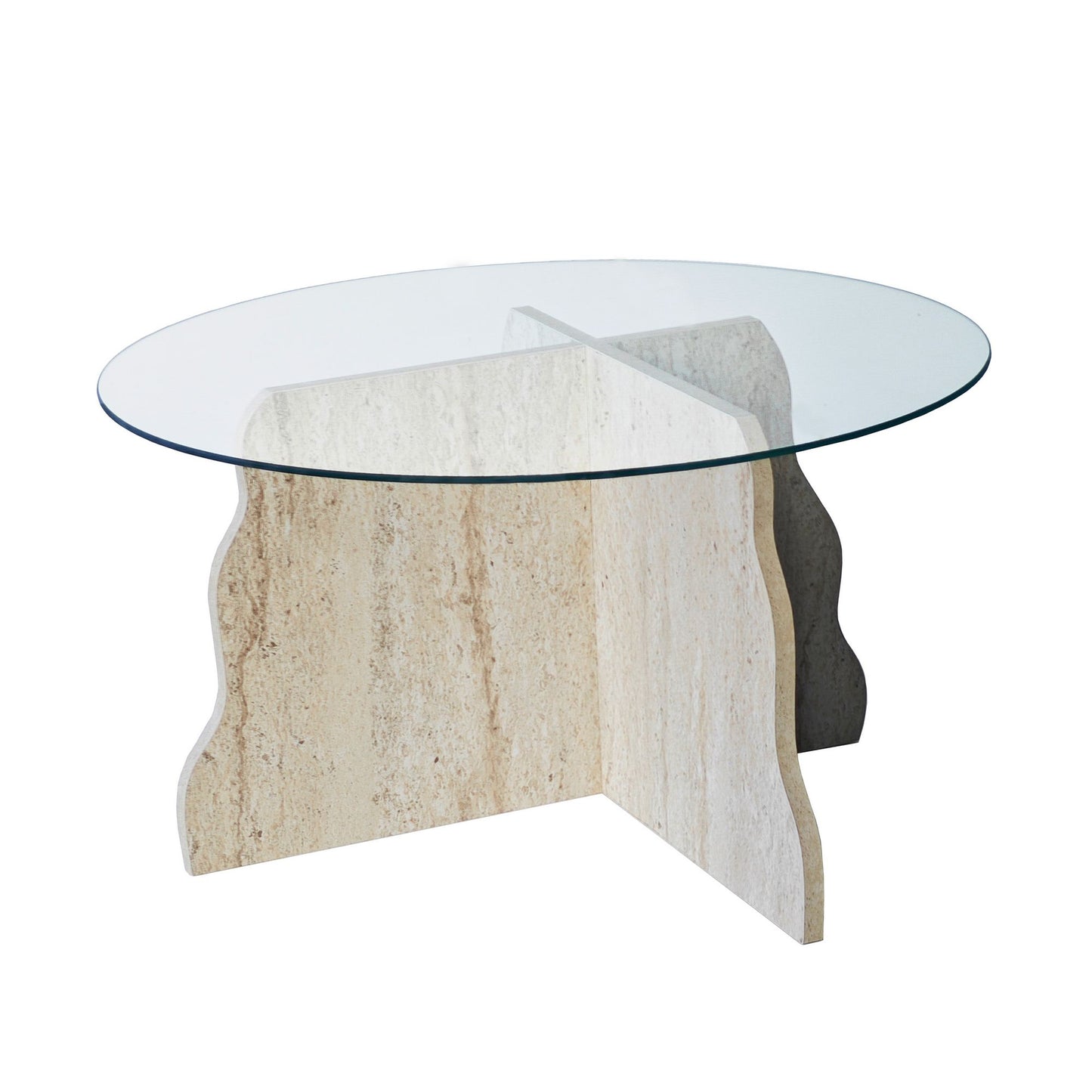 Τραπεζάκι Σαλονιού Travertine - Διάφανο 75 x 75 x 40 εκ GR552NOS2599