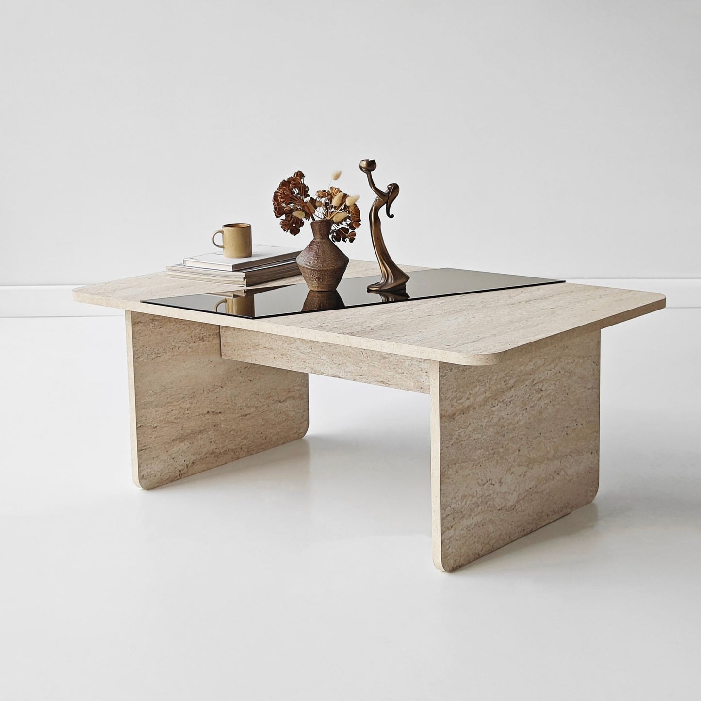Τραπεζάκι Σαλονιού Μπρονζέ - Travertine 120 x 60 x 38 εκ GR552NOS2600