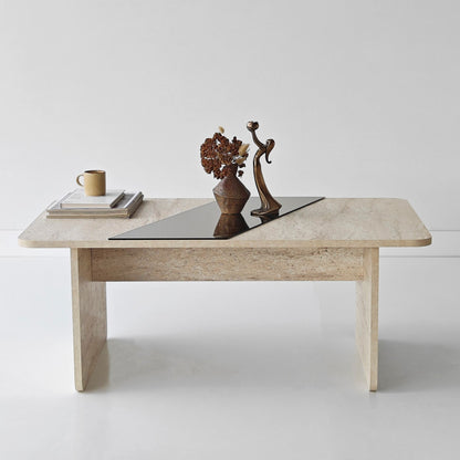 Τραπεζάκι Σαλονιού Μπρονζέ - Travertine 120 x 60 x 38 εκ GR552NOS2600
