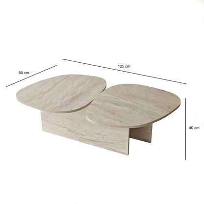 Τραπεζάκι Σαλονιού Travertine 125 x 60 x 38 εκ GR552NOS2601
