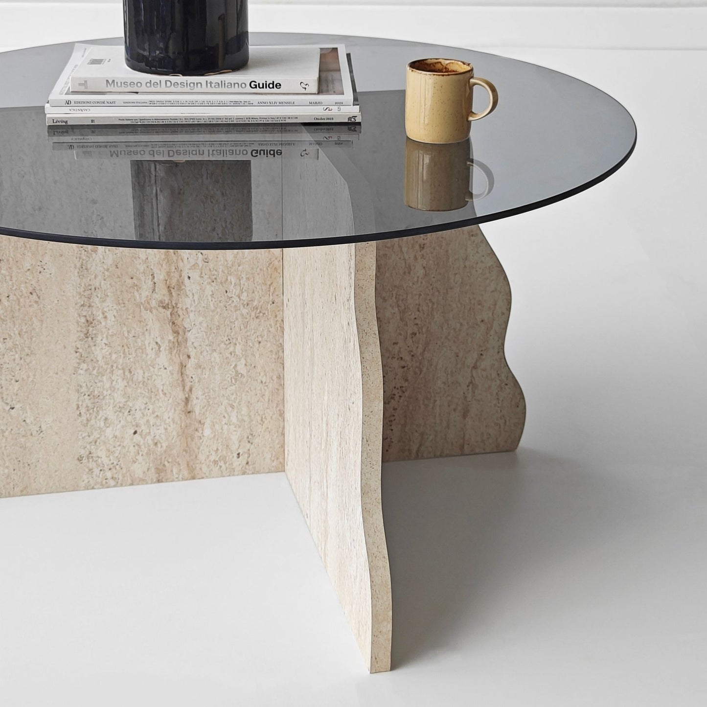 Τραπεζάκι Σαλονιού Travertine - Καπνιστό 75 x 75 x 40 εκ GR552NOS2602