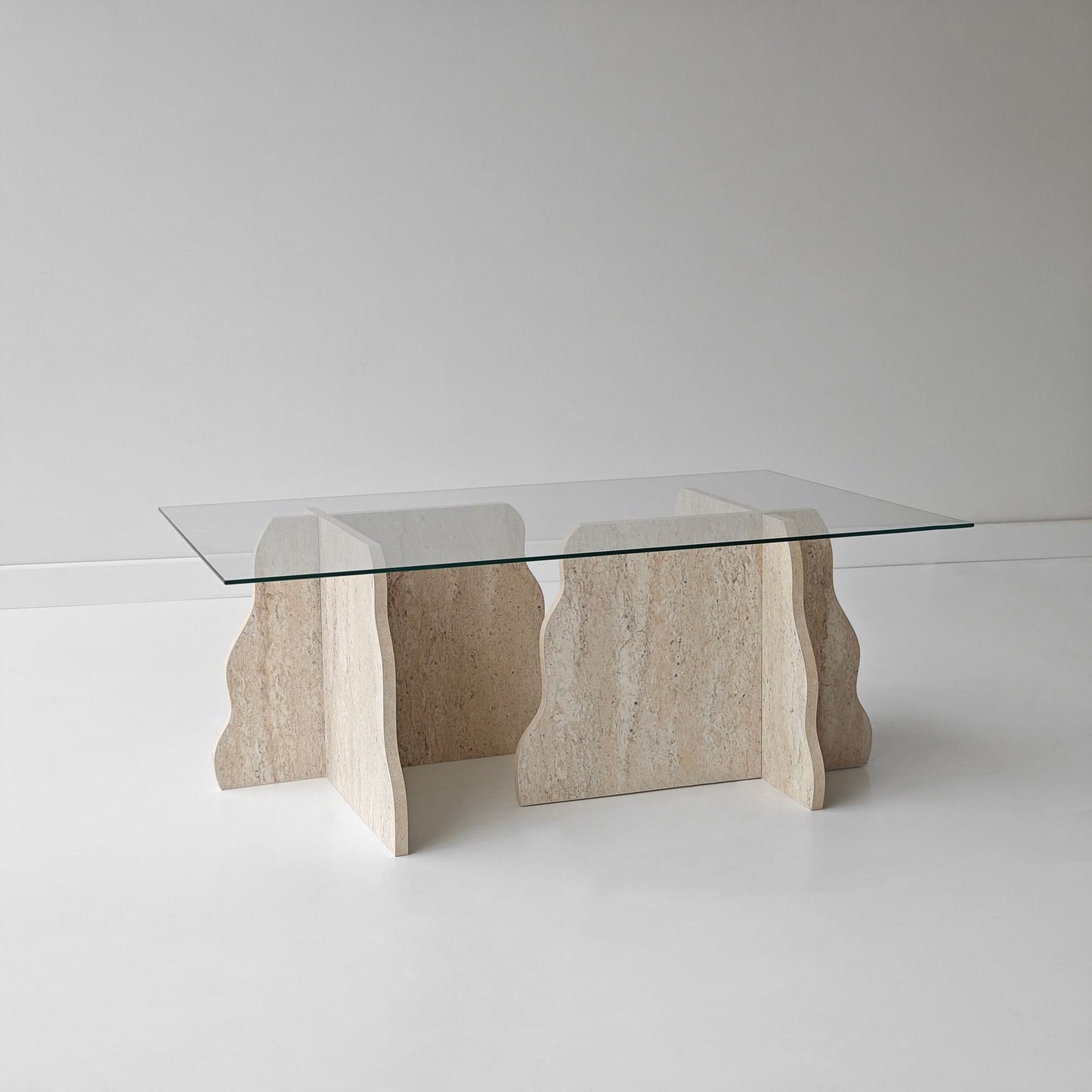 Τραπεζάκι Σαλονιού Travertine - Διάφανο 105 x 65 x 40 εκ GR552NOS2603