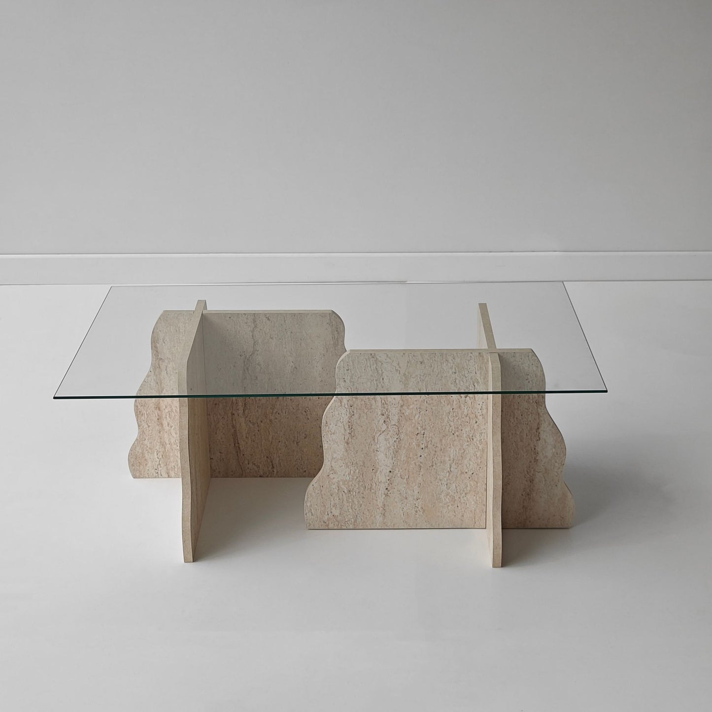 Τραπεζάκι Σαλονιού Travertine - Διάφανο 105 x 65 x 40 εκ GR552NOS2603