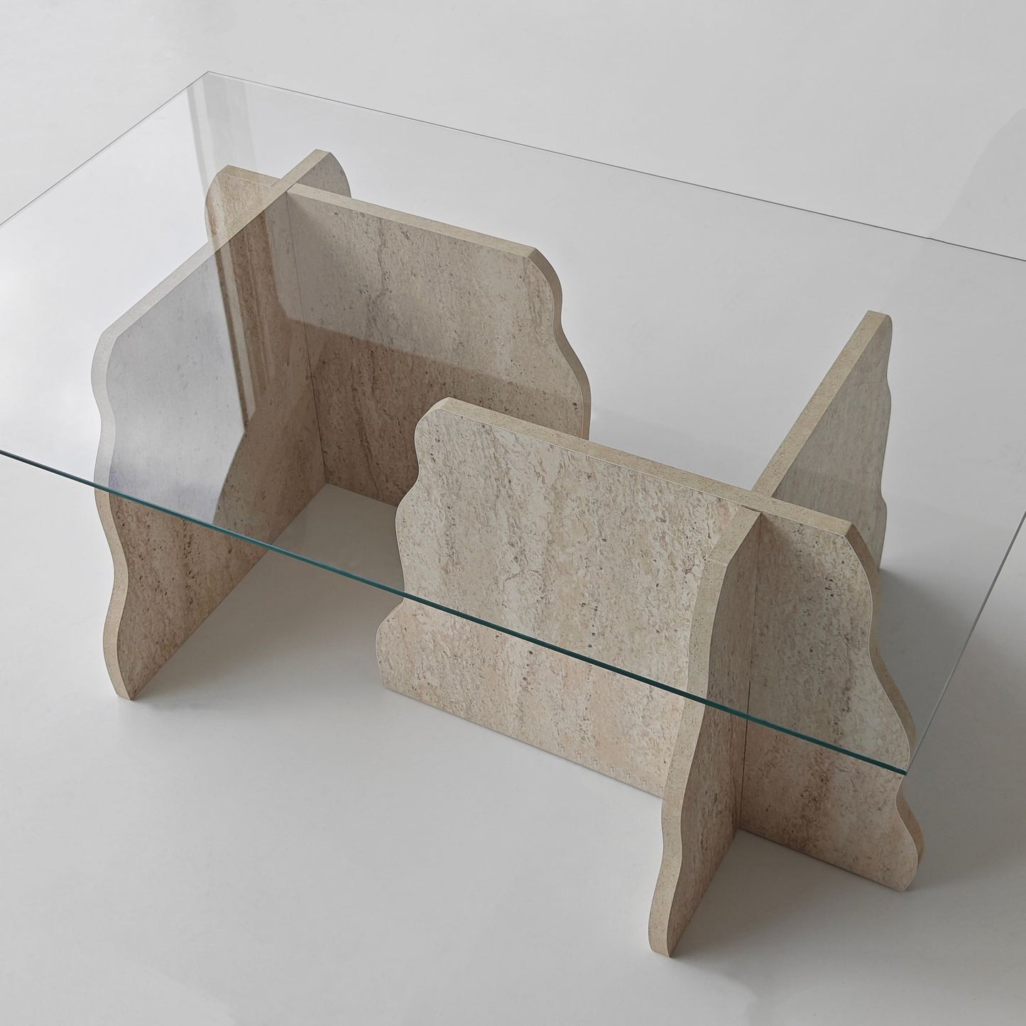 Τραπεζάκι Σαλονιού Travertine - Διάφανο 105 x 65 x 40 εκ GR552NOS2603