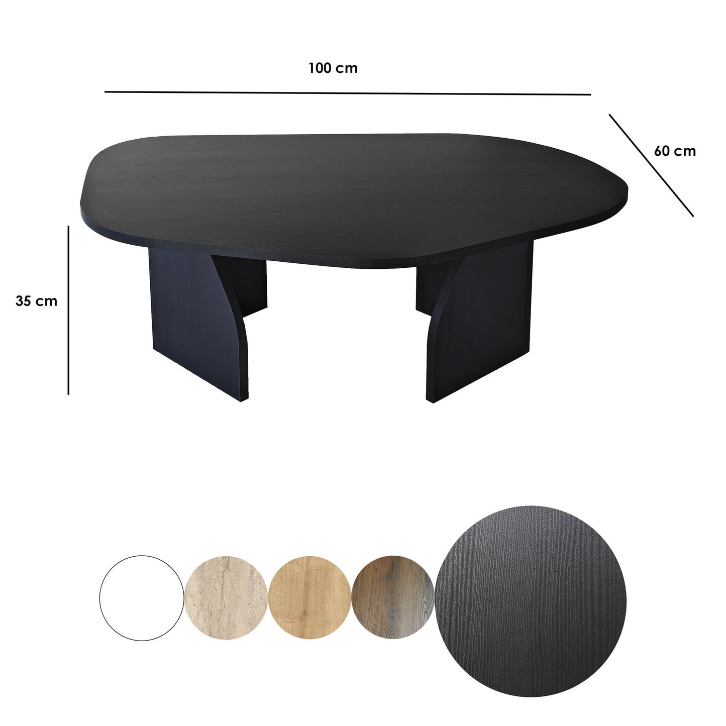 Τραπεζάκι Σαλονιού Μαύρο 100 x 60 x 35 εκ GR552NOS2606