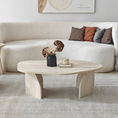 Τραπεζάκι Σαλονιού Travertine - Καπνιστό 100 x 60 x 35 εκ GR552NOS2607