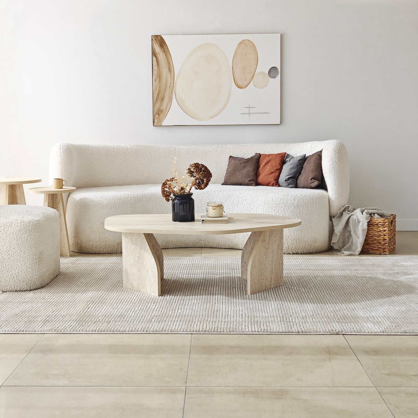 Τραπεζάκι Σαλονιού Travertine - Καπνιστό 100 x 60 x 35 εκ GR552NOS2607