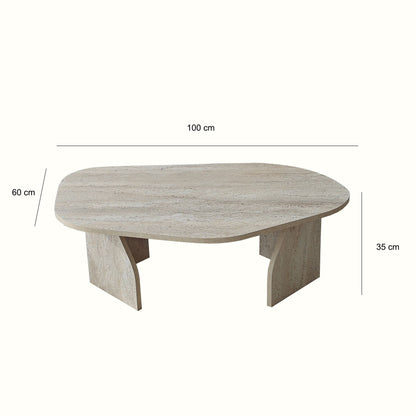 Τραπεζάκι Σαλονιού Travertine - Καπνιστό 100 x 60 x 35 εκ GR552NOS2607