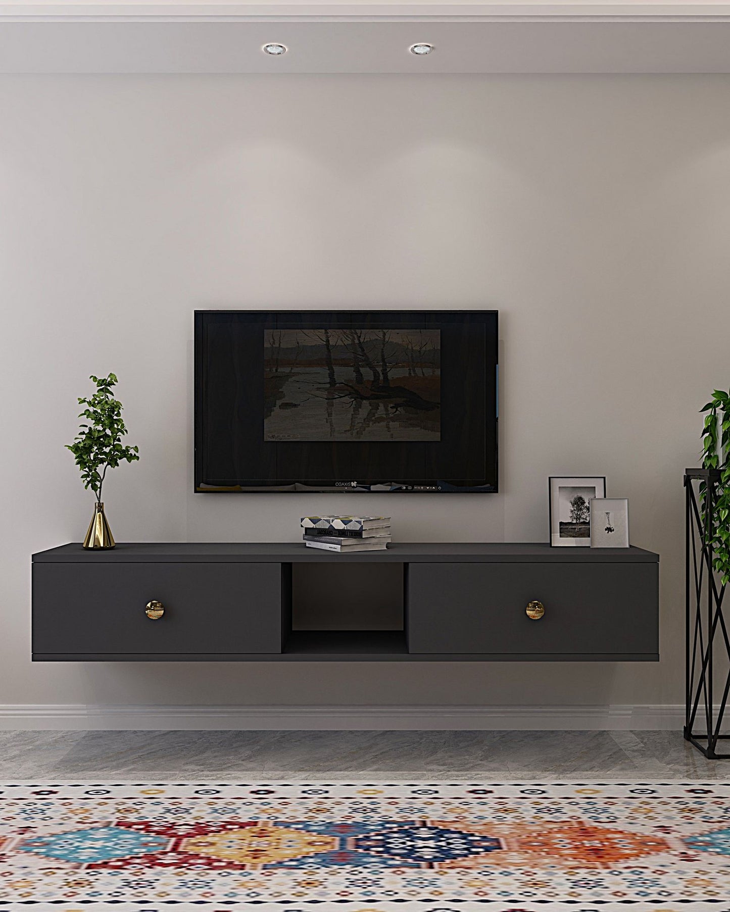Έπιπλο Τηλεόρασης TV Βάση Σύνθεση Ανθρακί | 555CHM1104