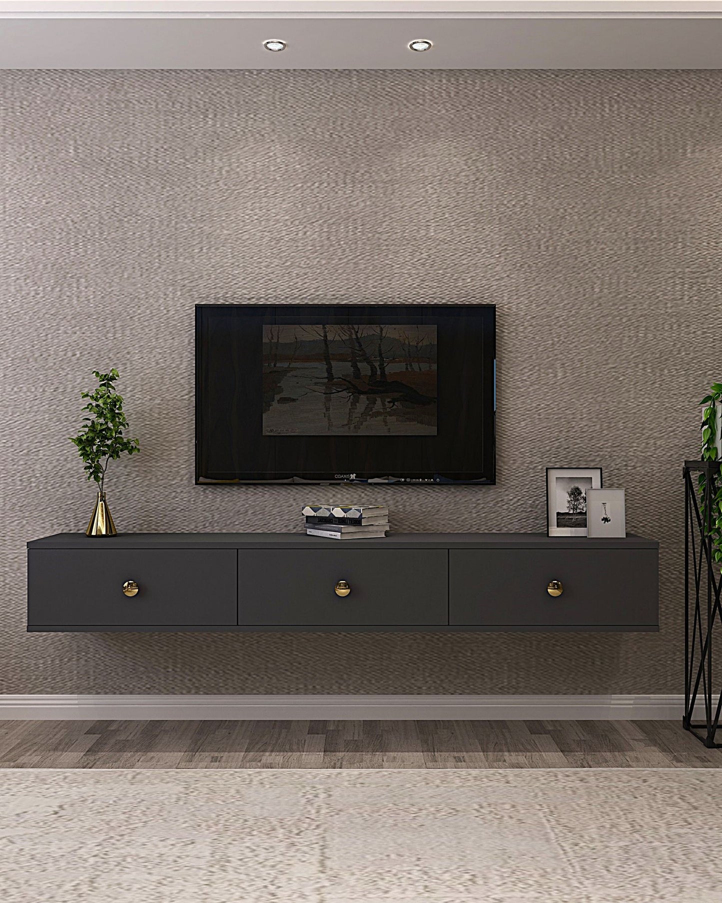 Έπιπλο Τηλεόρασης TV Βάση Σύνθεση Ανθρακί | 555CHM1107