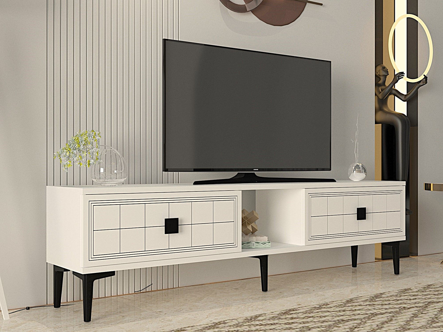 Έπιπλο Τηλεόρασης TV Βάση Σύνθεση Λευκό | 555CHM1114