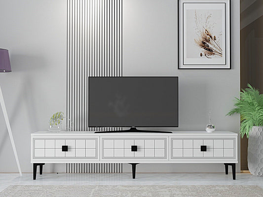 Έπιπλο Τηλεόρασης TV Βάση Σύνθεση Λευκό | 555CHM1117