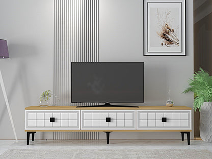 Έπιπλο Τηλεόρασης TV Βάση Σύνθεση Sapphire Δρυς Λευκό | 555CHM1118
