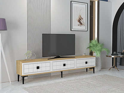 Έπιπλο Τηλεόρασης TV Βάση Σύνθεση Sapphire Δρυς Λευκό | 555CHM1118