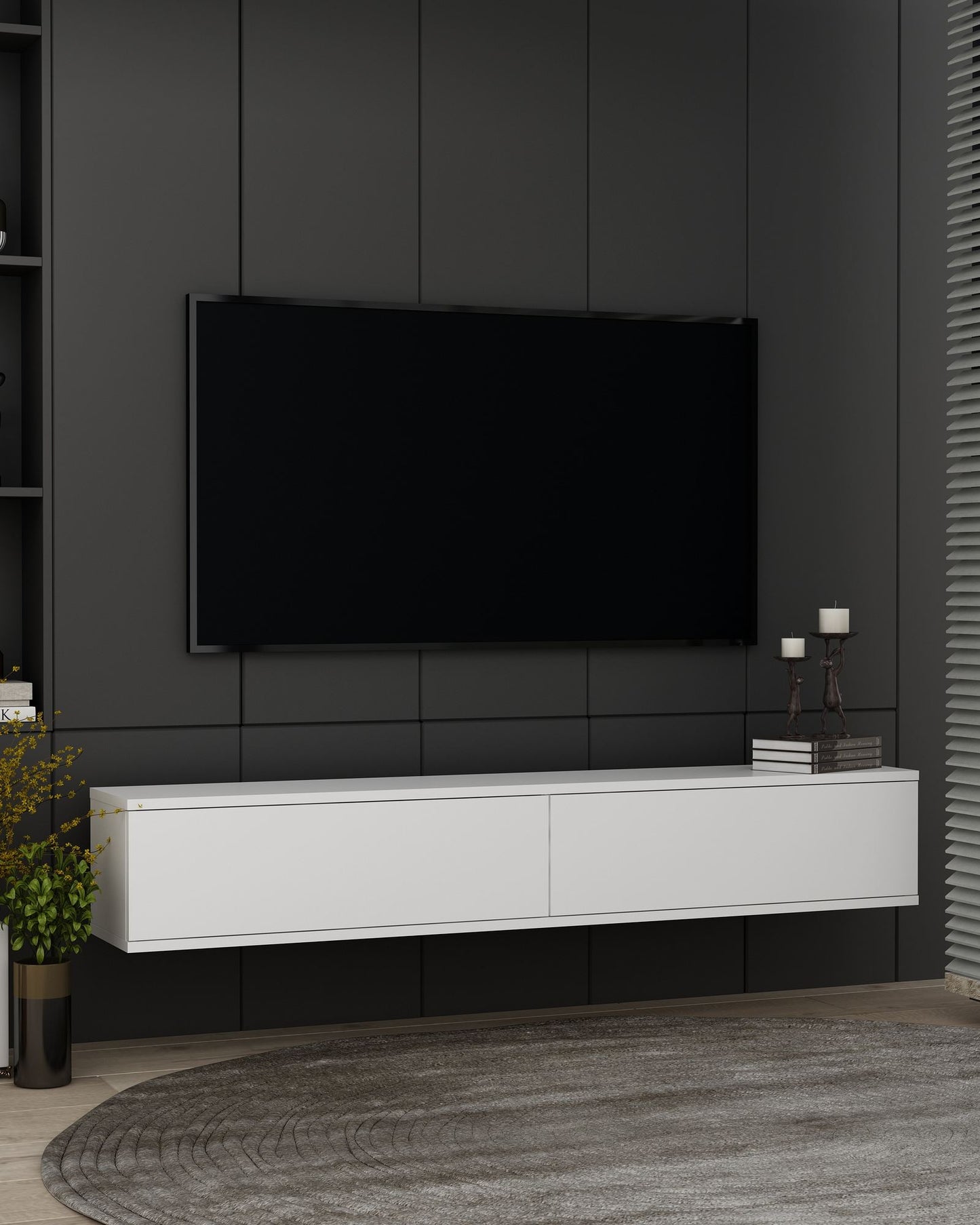 Έπιπλο Τηλεόρασης TV Βάση Σύνθεση Λευκό | 555CHM1123