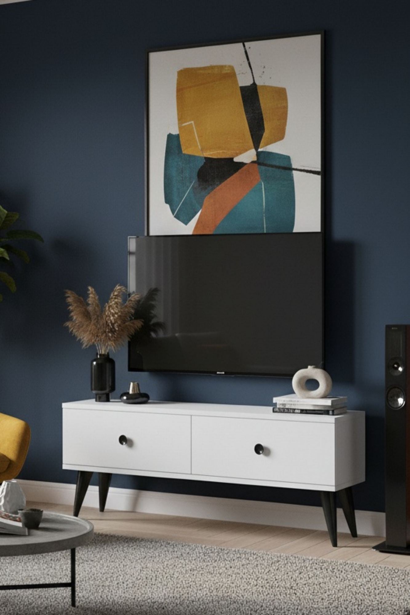 Έπιπλο Τηλεόρασης TV Βάση Σύνθεση Λευκό | 555CHM1127